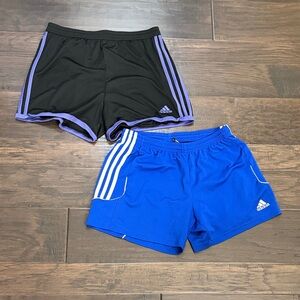 Adidas Black and Blue Shorts Duo Size Medium Women’s